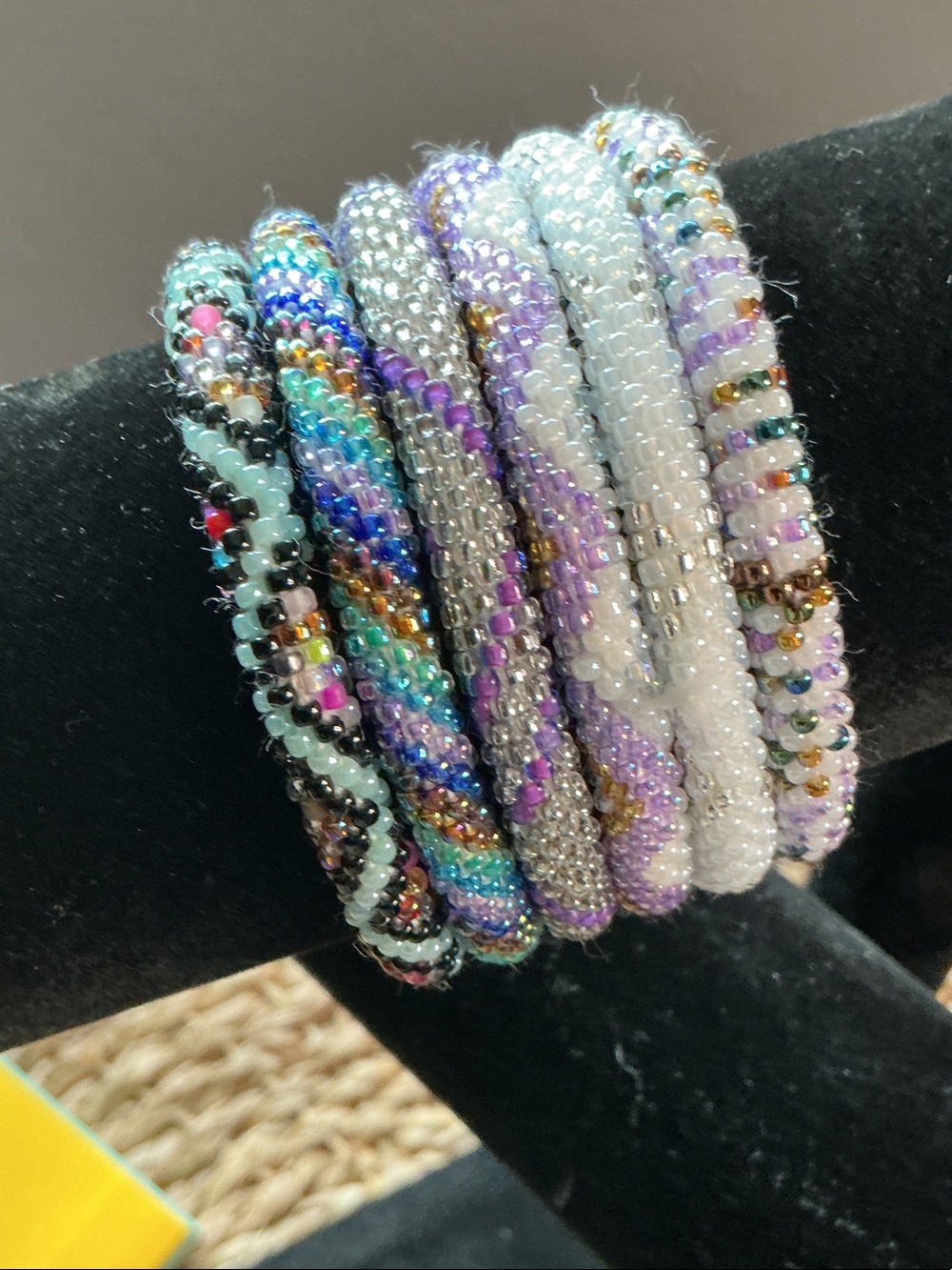 Sasha Handmade Beaded Multicolor and White Bracelets - Set of 6 #5